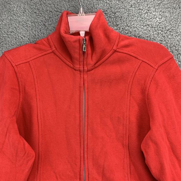 Tommy Bahama's Full Zip Jacket Sweater Womens Medium Red Zip Pockets Lightweight - Picture 3 of 12